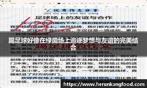 踢足球好像在绿茵场上追逐梦想与友谊的完美结合